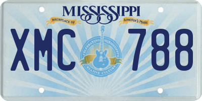 MS license plate XMC788