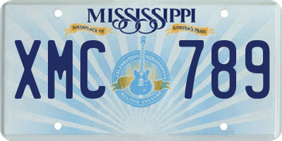 MS license plate XMC789