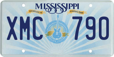 MS license plate XMC790