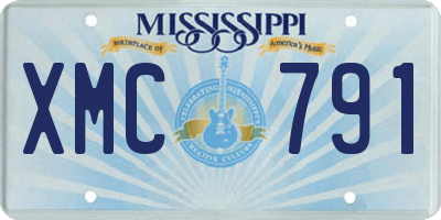 MS license plate XMC791
