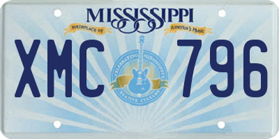 MS license plate XMC796