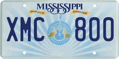 MS license plate XMC800