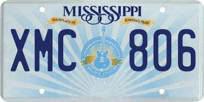 MS license plate XMC806