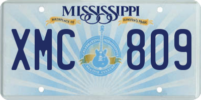 MS license plate XMC809