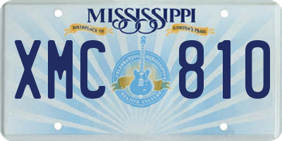 MS license plate XMC810
