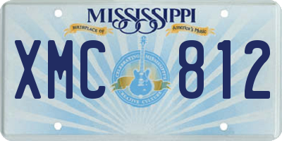 MS license plate XMC812