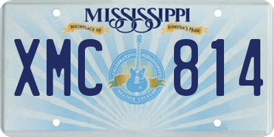 MS license plate XMC814