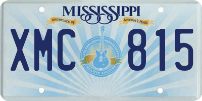 MS license plate XMC815