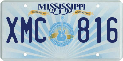 MS license plate XMC816