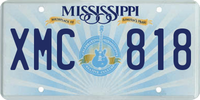 MS license plate XMC818