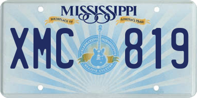 MS license plate XMC819