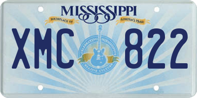 MS license plate XMC822