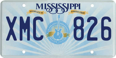 MS license plate XMC826