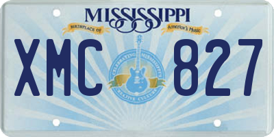 MS license plate XMC827