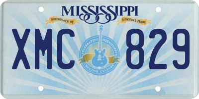 MS license plate XMC829