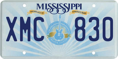 MS license plate XMC830