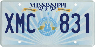 MS license plate XMC831