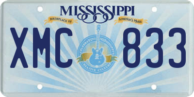 MS license plate XMC833