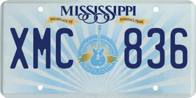 MS license plate XMC836