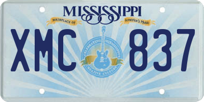 MS license plate XMC837