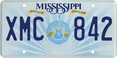 MS license plate XMC842