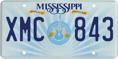 MS license plate XMC843