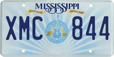 MS license plate XMC844