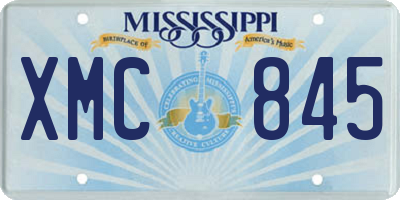 MS license plate XMC845