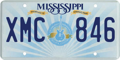 MS license plate XMC846