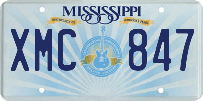 MS license plate XMC847