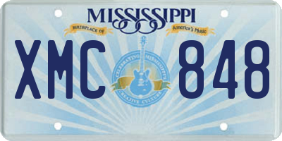 MS license plate XMC848