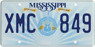 MS license plate XMC849