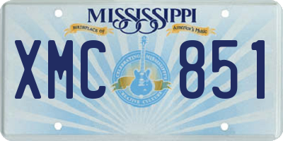 MS license plate XMC851