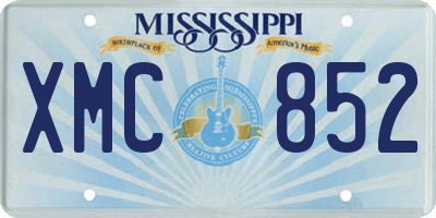 MS license plate XMC852