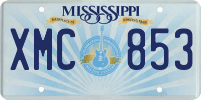 MS license plate XMC853