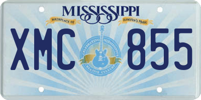 MS license plate XMC855