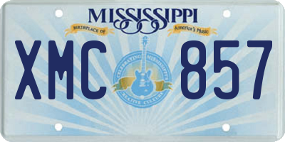 MS license plate XMC857