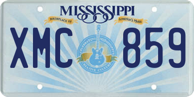 MS license plate XMC859