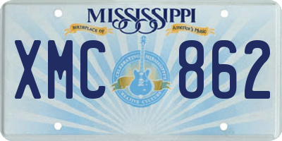 MS license plate XMC862