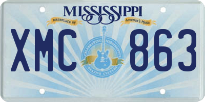 MS license plate XMC863