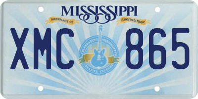 MS license plate XMC865