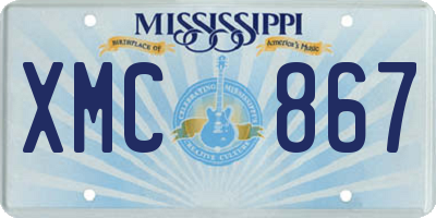 MS license plate XMC867
