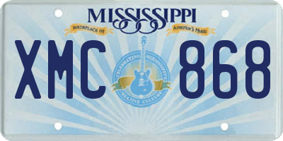 MS license plate XMC868
