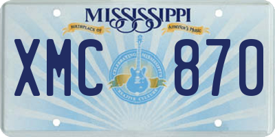 MS license plate XMC870