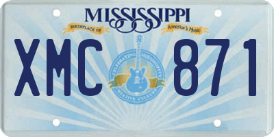 MS license plate XMC871