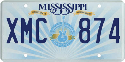 MS license plate XMC874