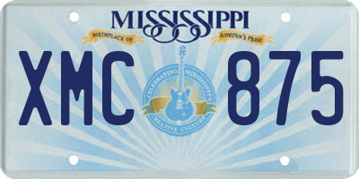 MS license plate XMC875