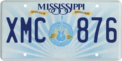 MS license plate XMC876