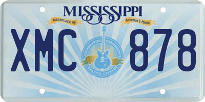 MS license plate XMC878