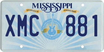 MS license plate XMC881